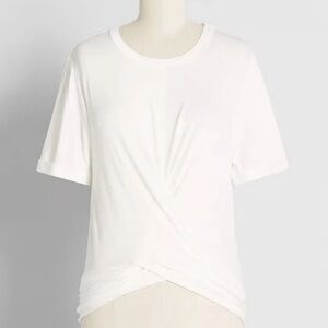 New ModCloth A Twist of Fun Knit Top Ivory Shirt